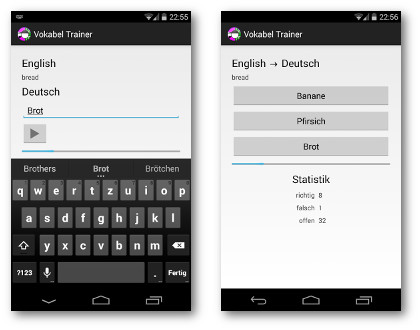 Vokabeltrainer-Screenshot